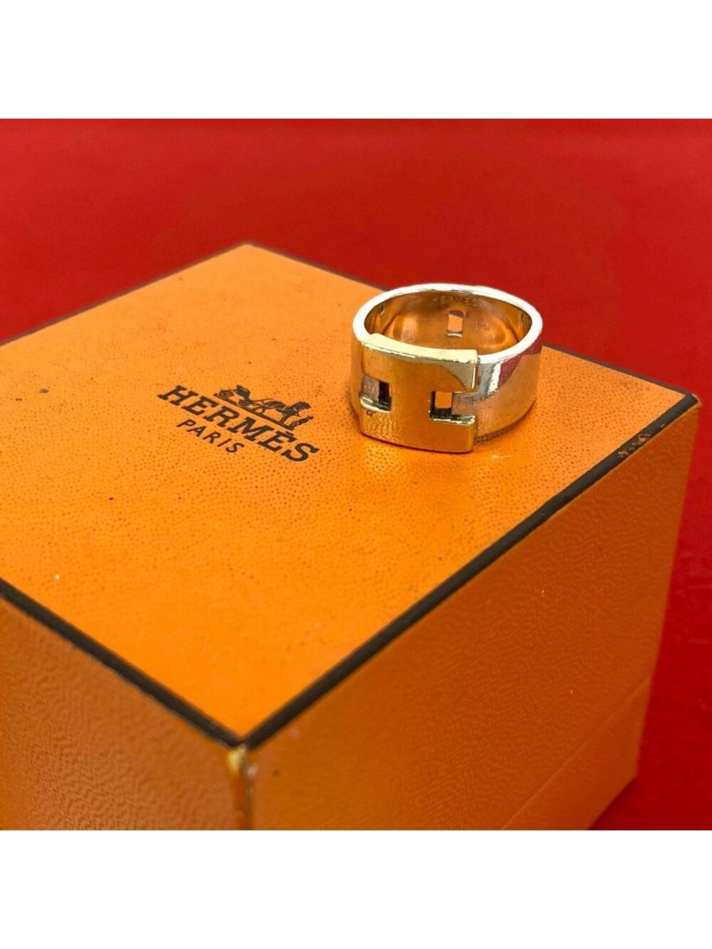 Hermes Ring 925 Sterling Silver Gold
